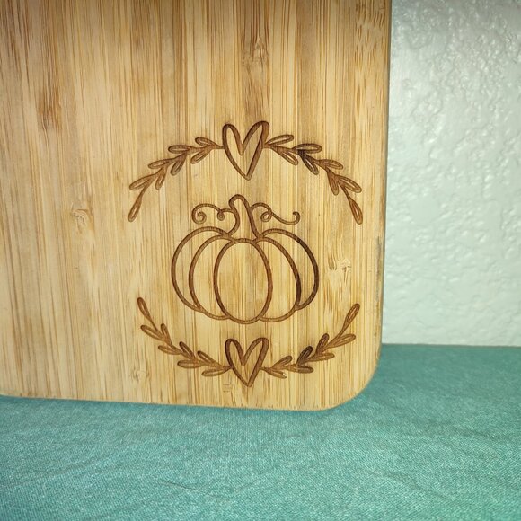 Pumpkin Cutting Board Halloween Decor Practical Kitchen Laser Cut Design - Picture 2 of 6